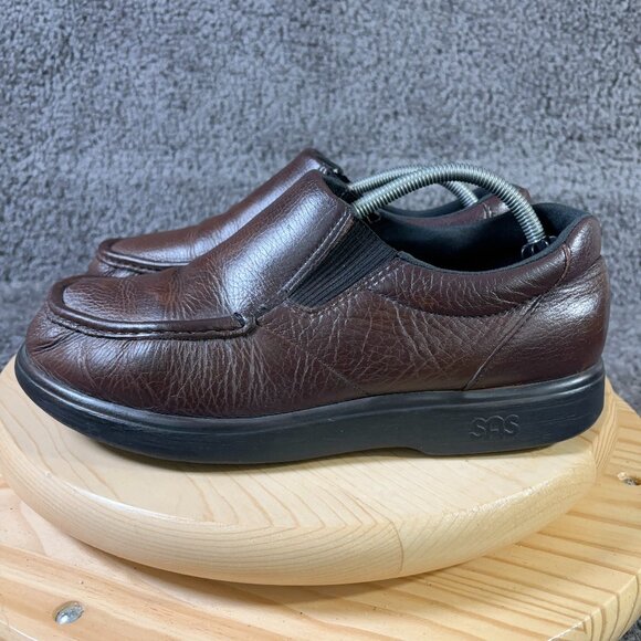 SAS Shoes Side Gore Loafer Mens 10.5 Wide Leather Slip On Moccasin Made in USA - Picture 1 of 8